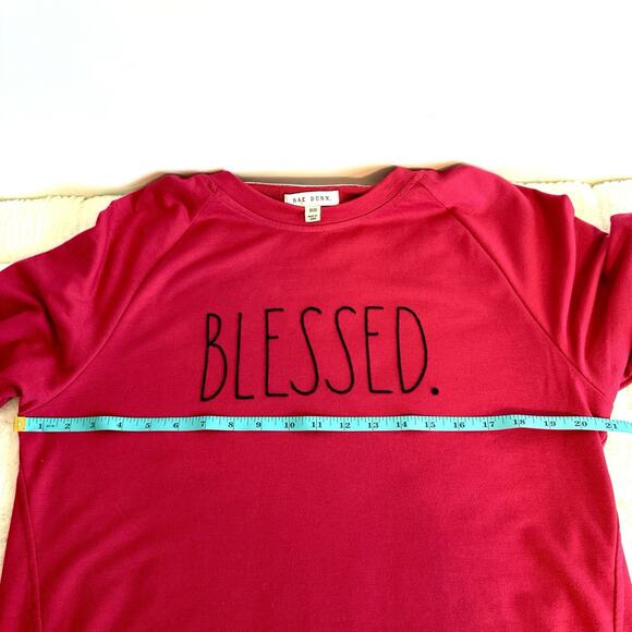 Rae Dunn Women's Medium Red Crewneck Sweatshirt Casual Outdoors Comfy Warm Soft - Picture 4 of 8